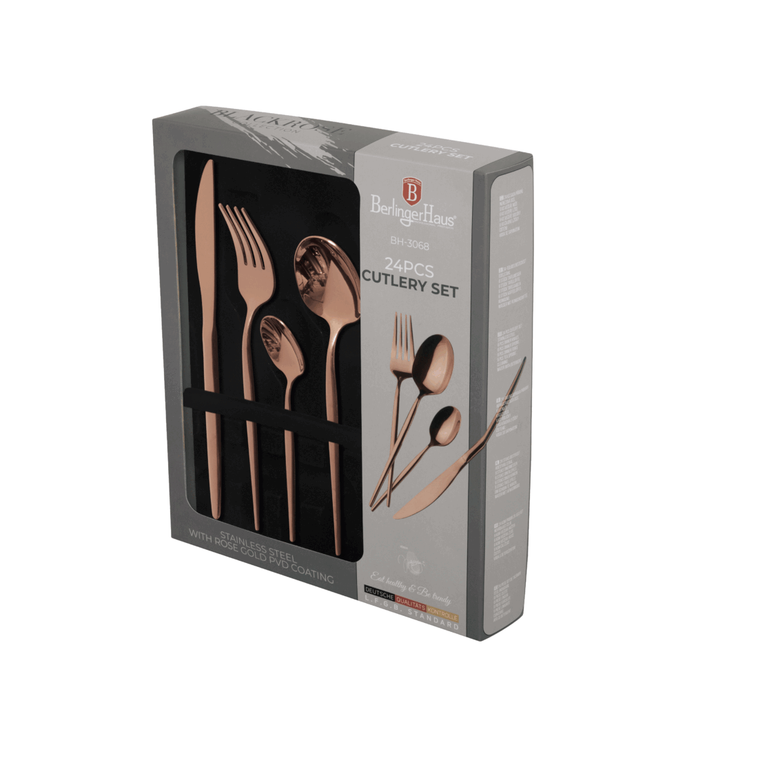 Rose Gold Հավաքածու սեղանի պարագաների (24 կտոր) - Image 2