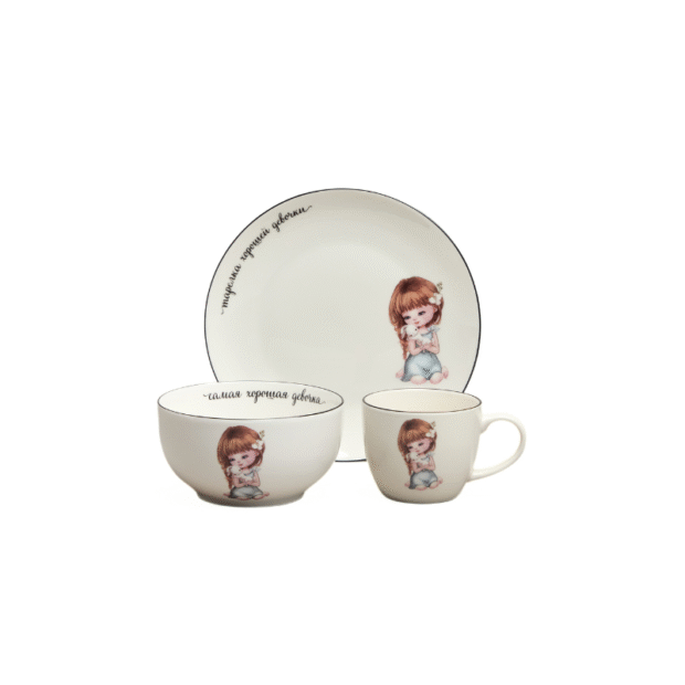 Հավաքածու մանկական նկարազարդ սպասքի(3 կտոր)