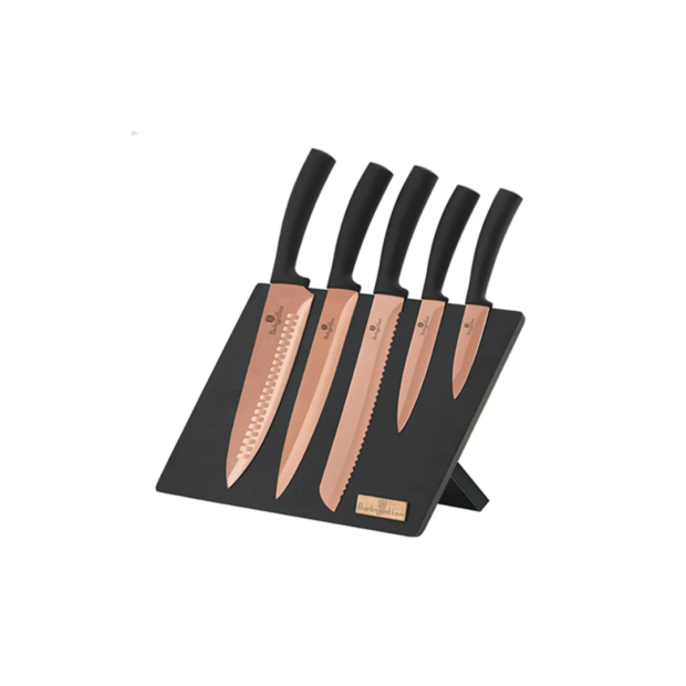 Rose Gold Collection Դանակների հավաքածու մագնիսե հենակով (6 կտոր)