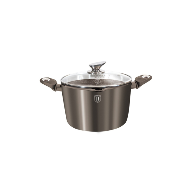 Carbon Metallic Line Կաթսա կափարիչով(24սմ)