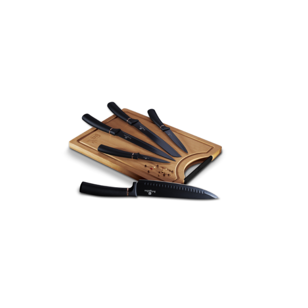 Black Rose Collection Հավաքածու դանակների խոհանոցային տախտակով (6 կտոր)