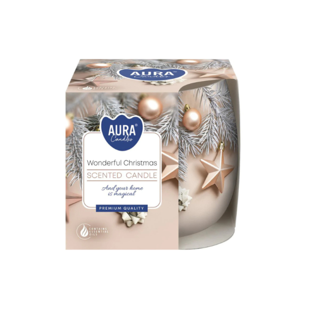 AURA Candles Մոմ ապակյա տարայում “Wonderful Christmas”