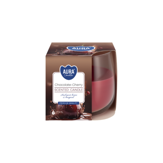 Մոմ ապակյա տարայում "Chocolate-Cherry"