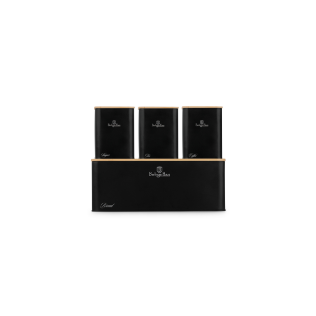 Matte Black Collection Հավաքածու հացաման + տարաներ(4 կտոր)